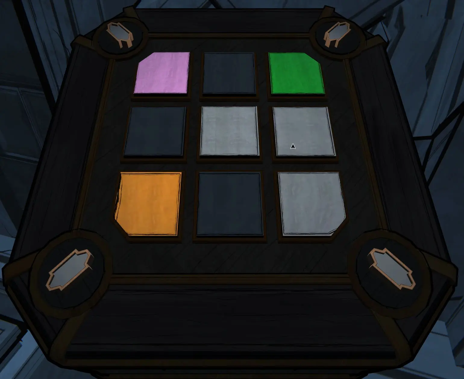 Press the center right button