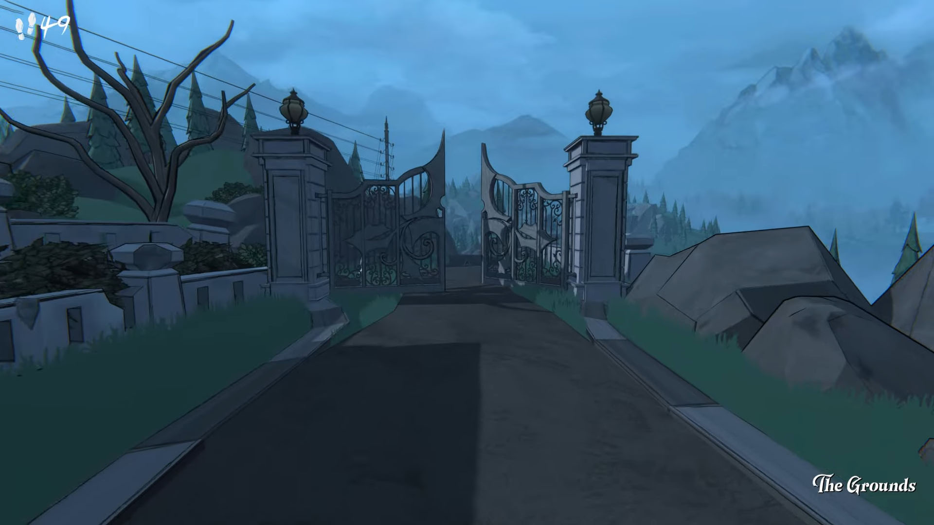 Look for a locked gate to the Apple Orchard.