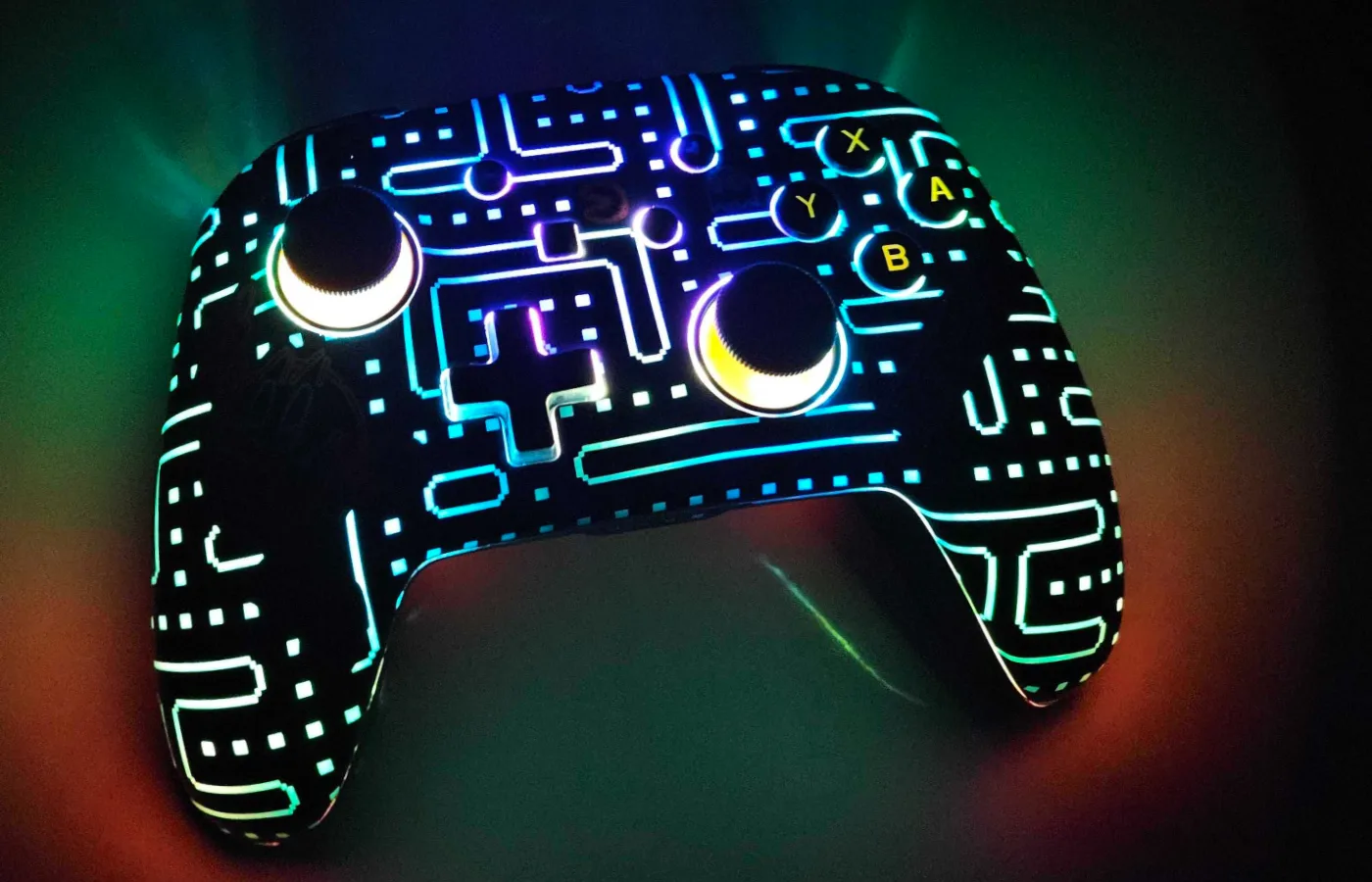 Pac-Man Nintendo Switch Controller Power A Black Glow