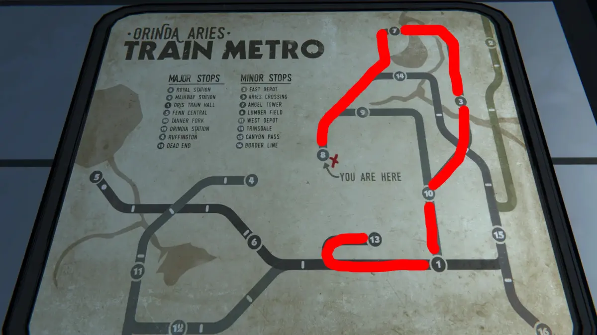 Recording the stops you made in the secret route and matchinng them to the Metro map gives these numbers: 8, 7, 3, 10, 1, 13