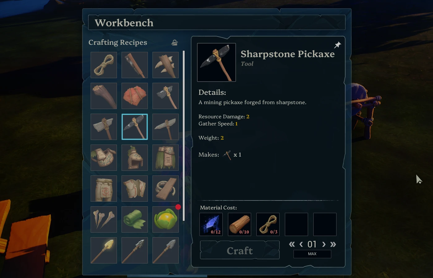 Sharpstone Pickaxe Voyagers of Nera