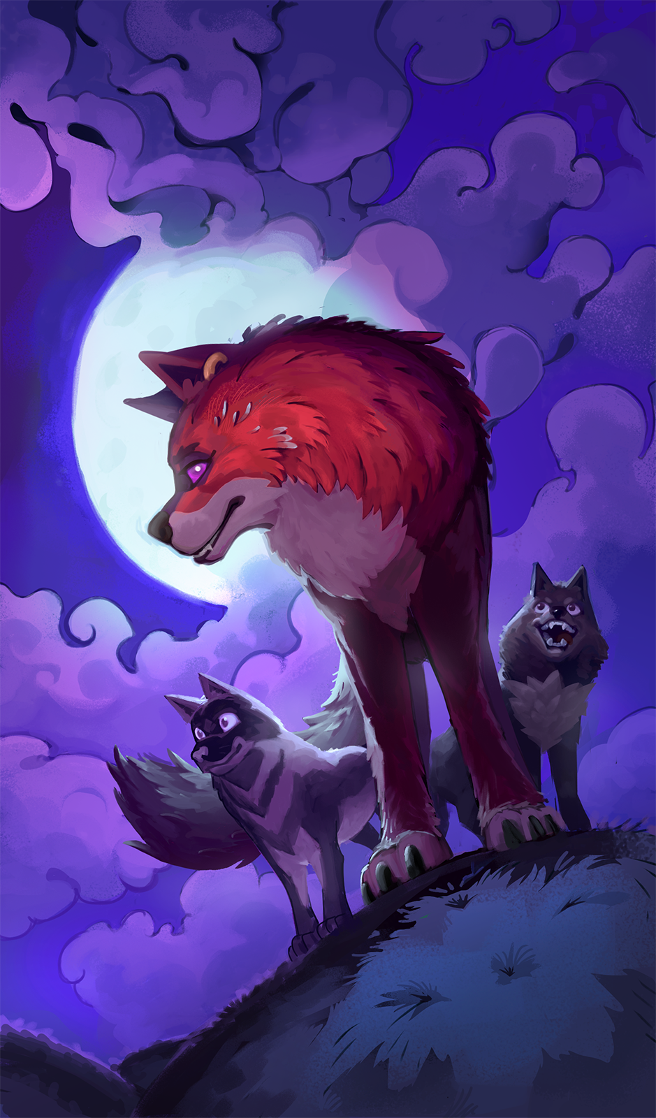 Alpha Wolf Nokturna Card Moonlight Peaks