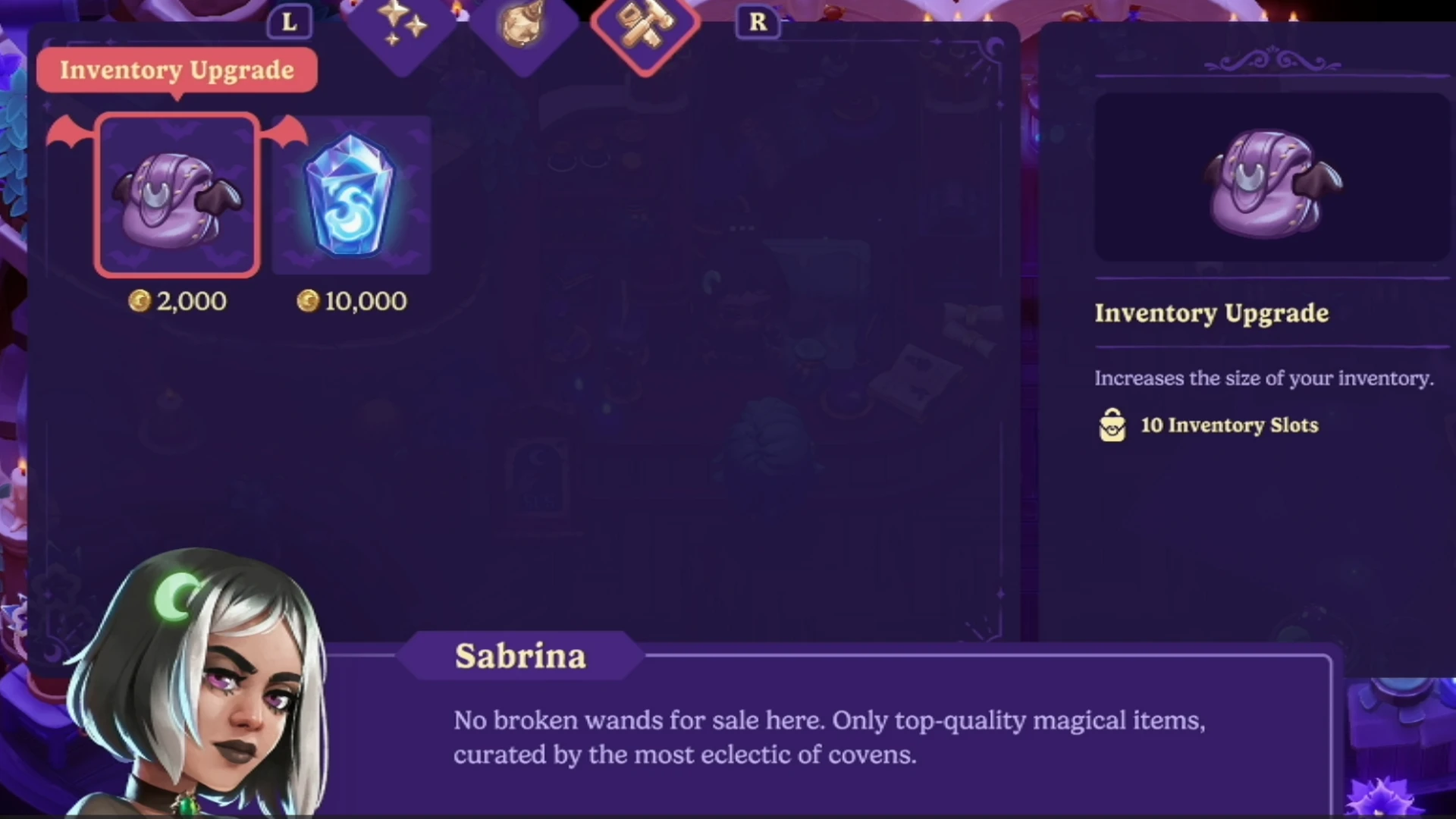 Bag Upgrade Cost Moonlight Peaks