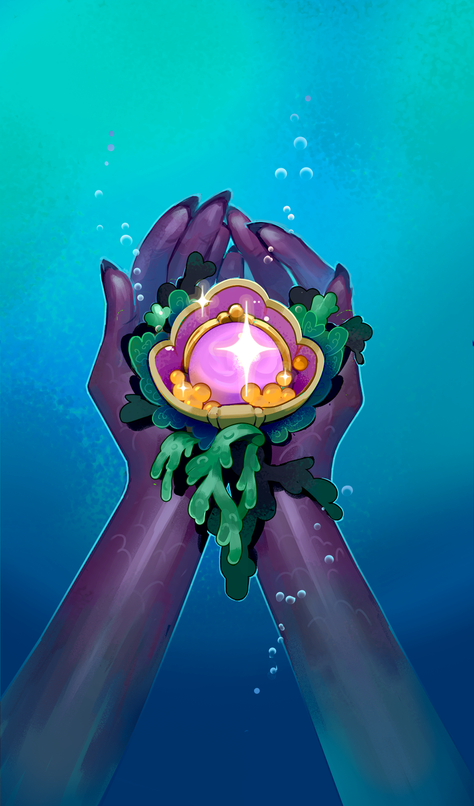 Charm of the Ocean Nokturna Card Moonlight Peaks
