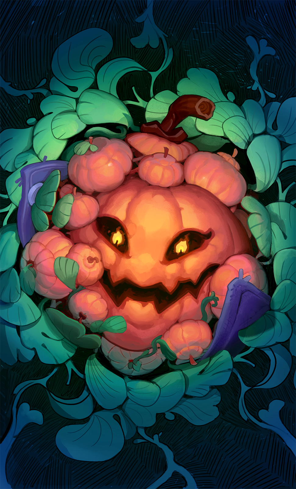 Pumpkin Nokturna Card Moonlight Peaks