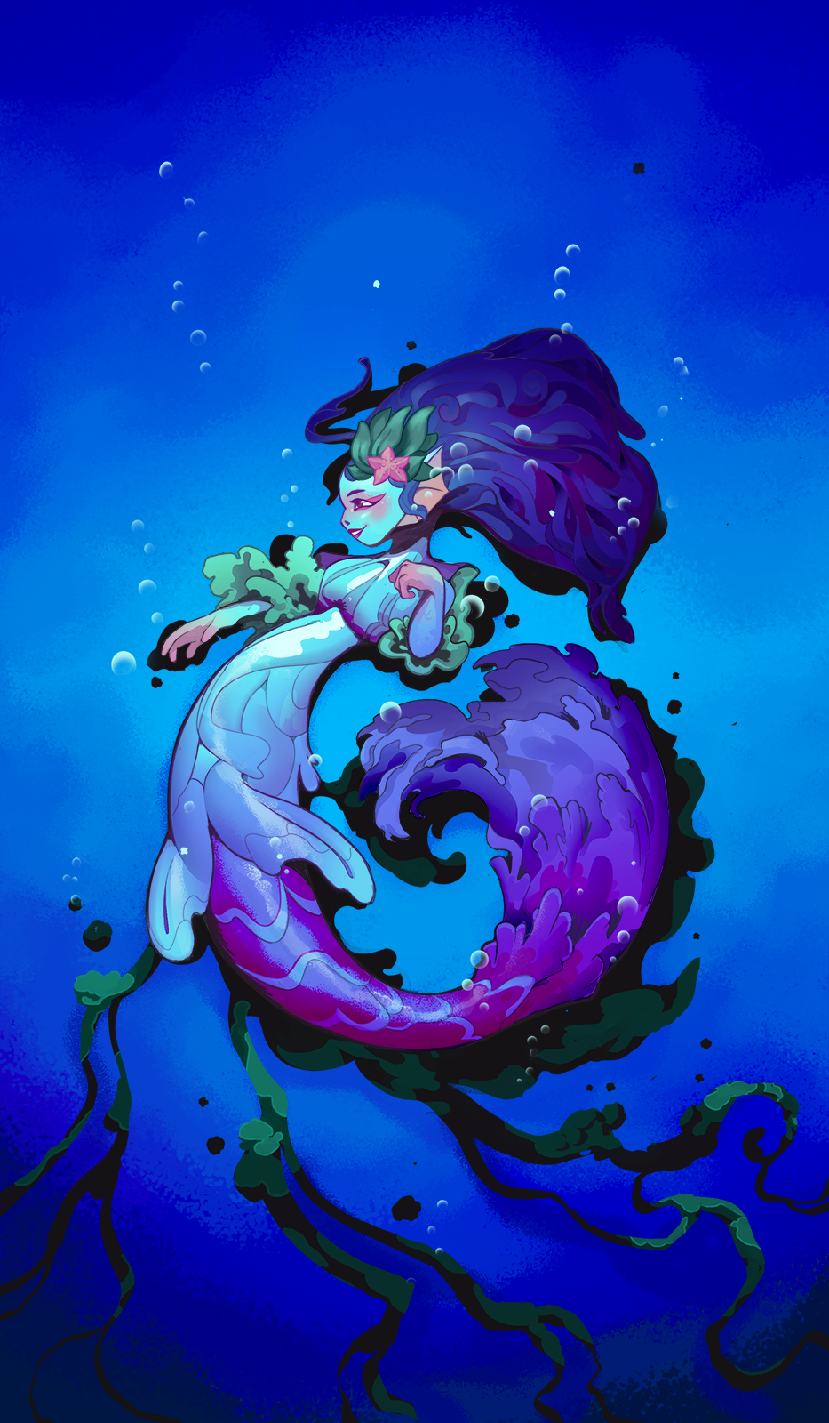Queen of the Sea Nokturna Card Moonlight Peaks
