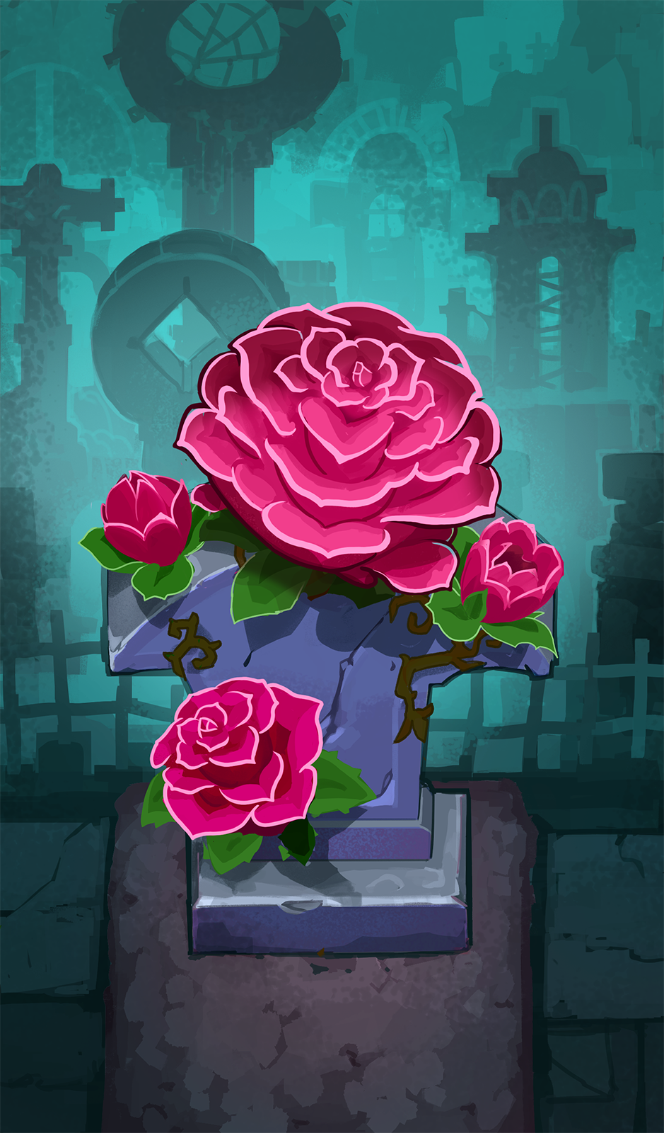 Roses Nokturna Card Moonlight Peaks