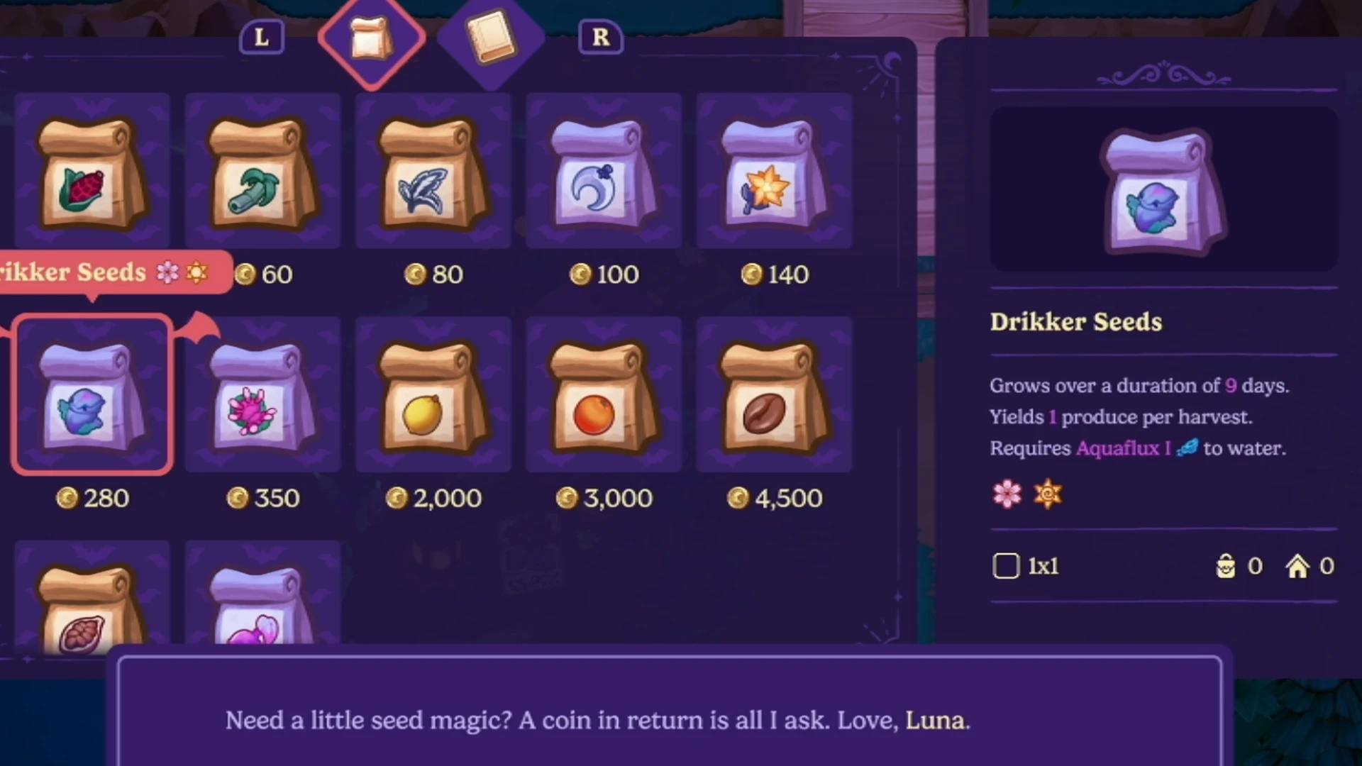 Seed Shop Moonlight Peaks