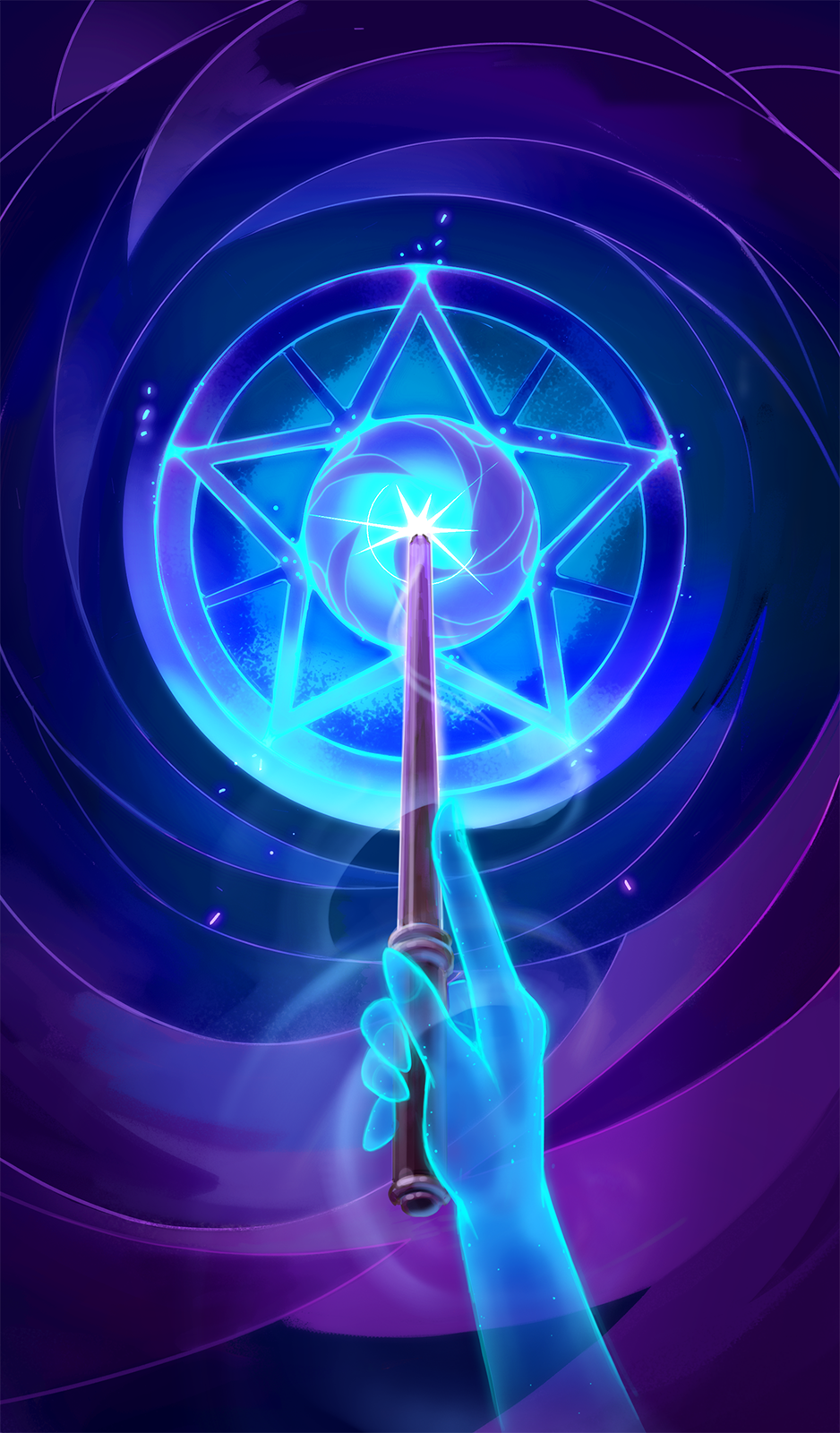 Wand Nokturna Card Moonlight Peaks