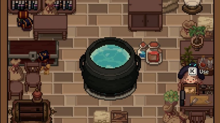 Screenshot of the Cauldron in Little Witch in the Woods