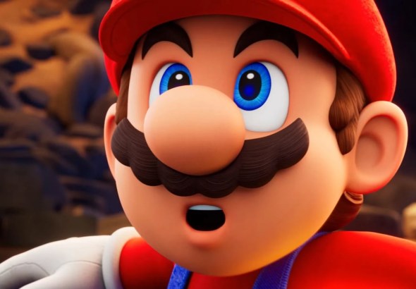 Surprised Mario from Mario Movie
