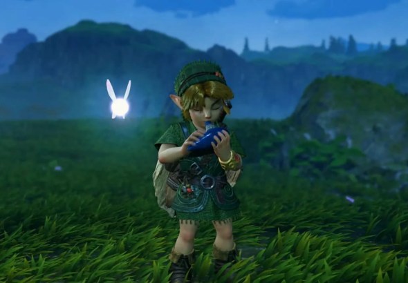 Young Link Playing Ocarina in Remake