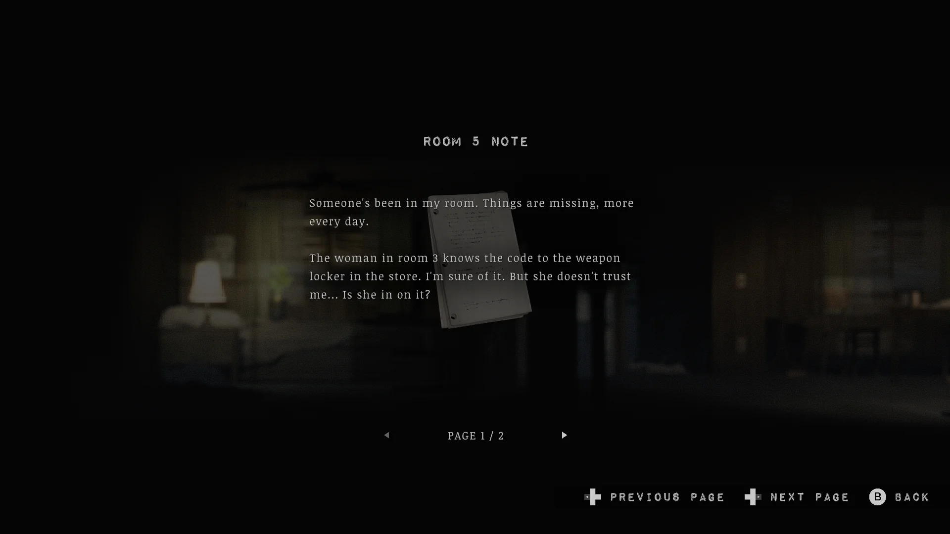 The note in room 5