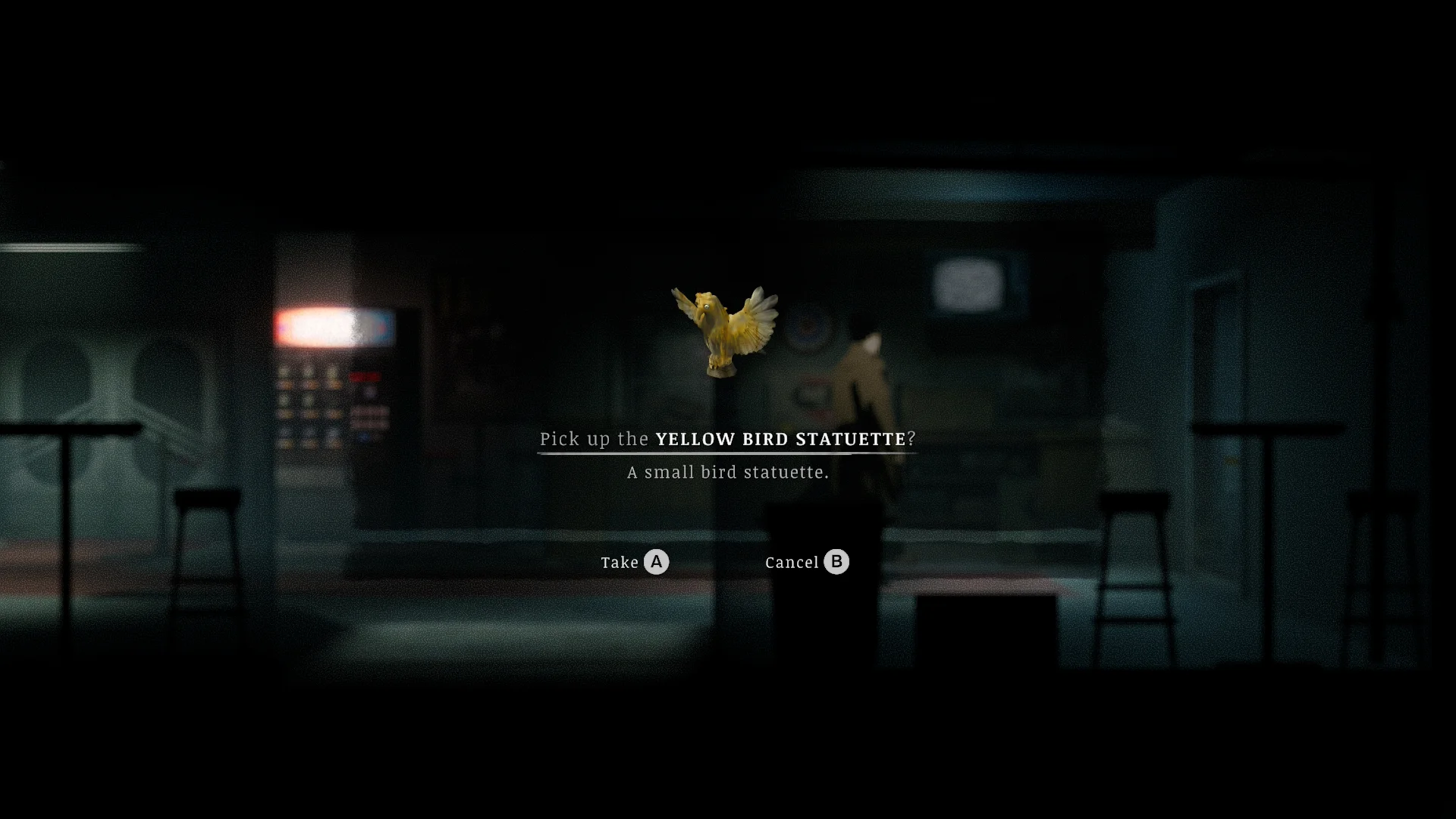 Yellow Bird Statuette in the cinema