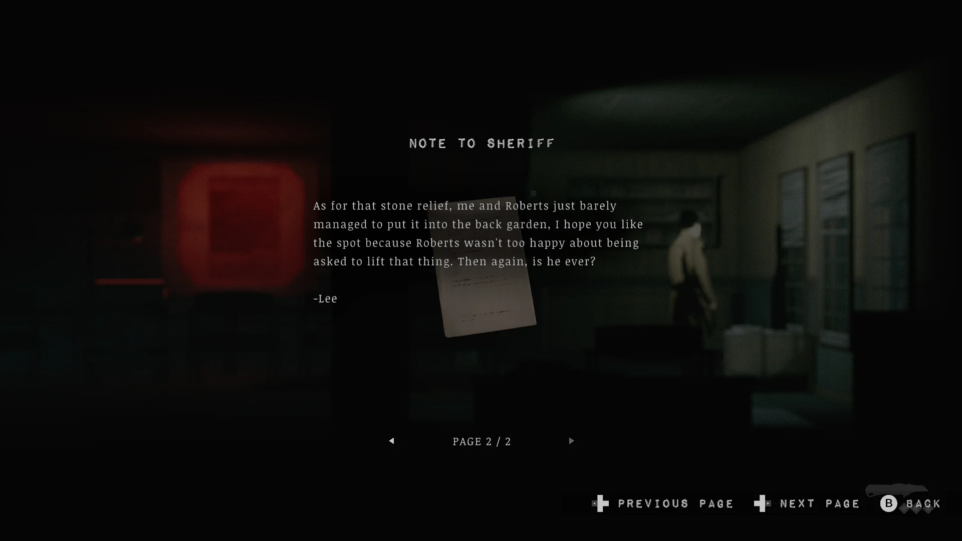 Note to Sheriff