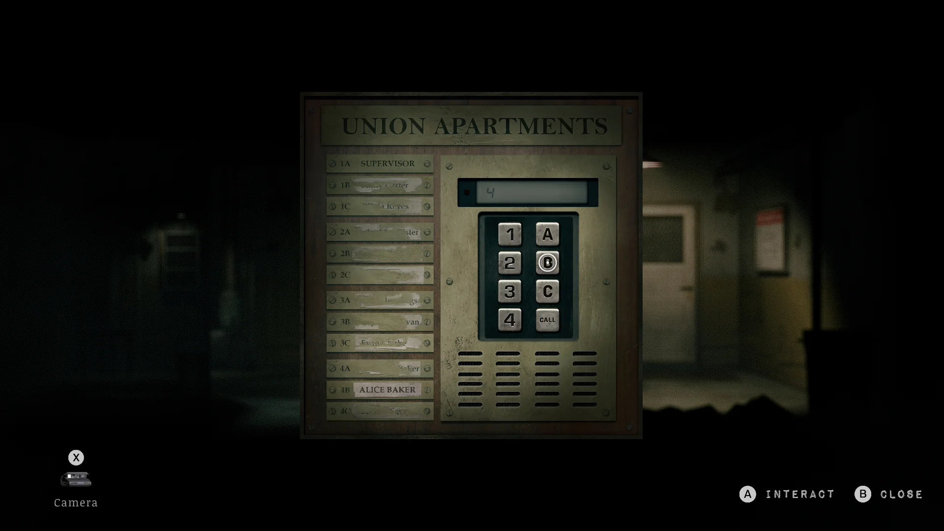 Union intercom: 4B is Alice Baker