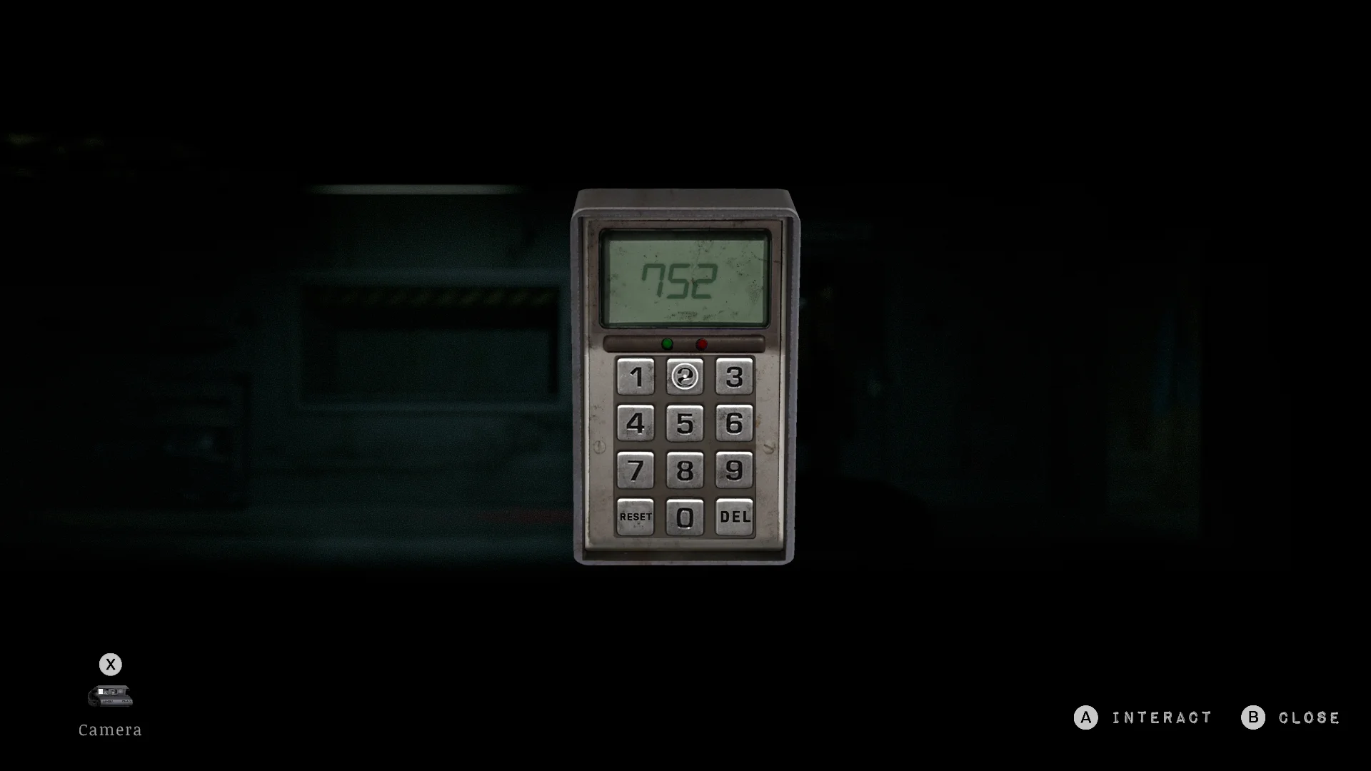 Coffin room keypad: 752