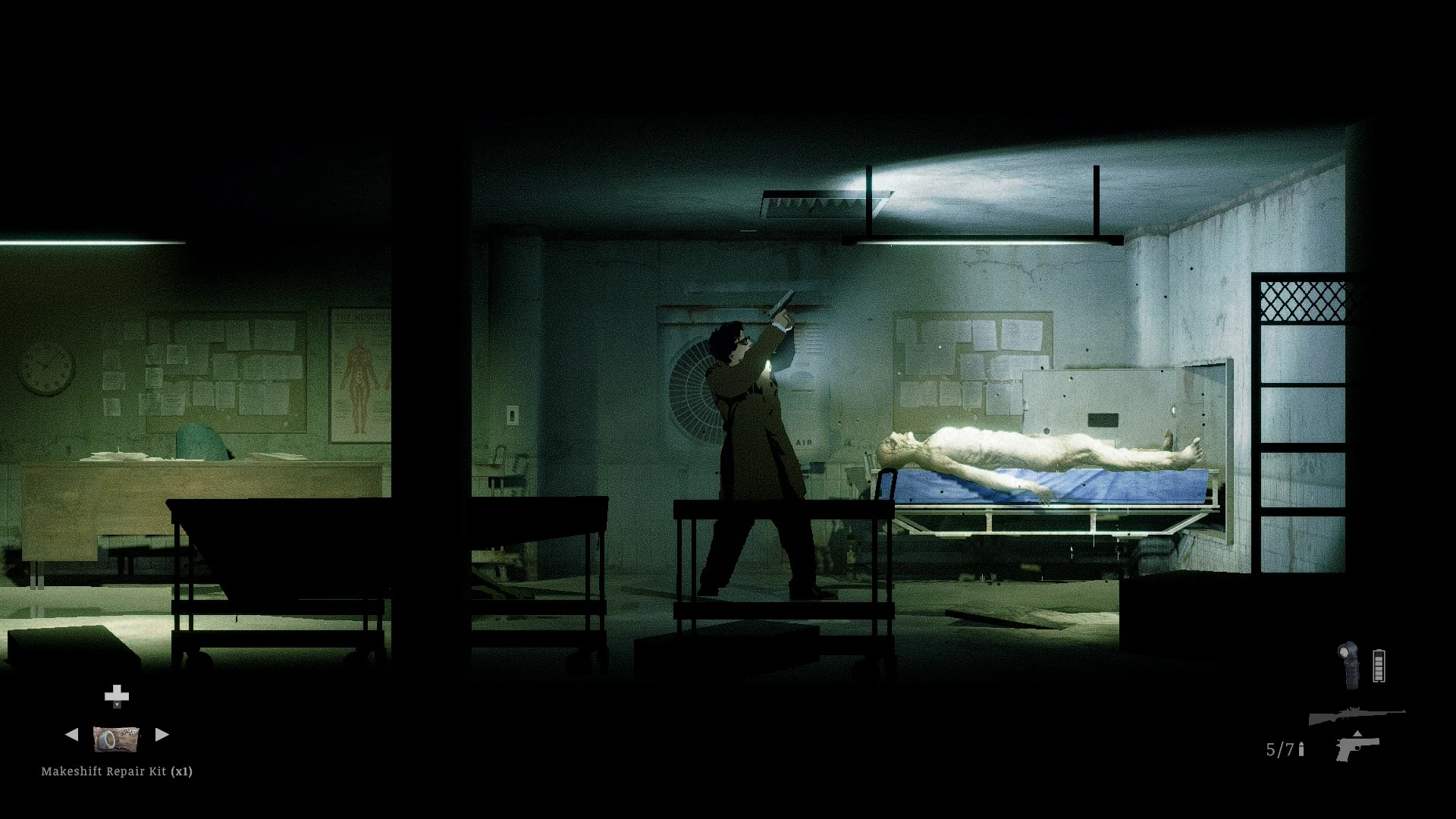 Shooting the morgue ceiling vent