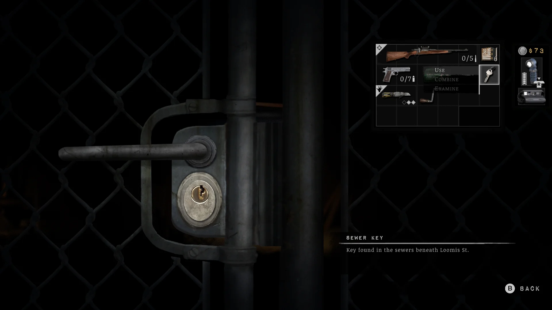 Using the Sewer Key on the gate