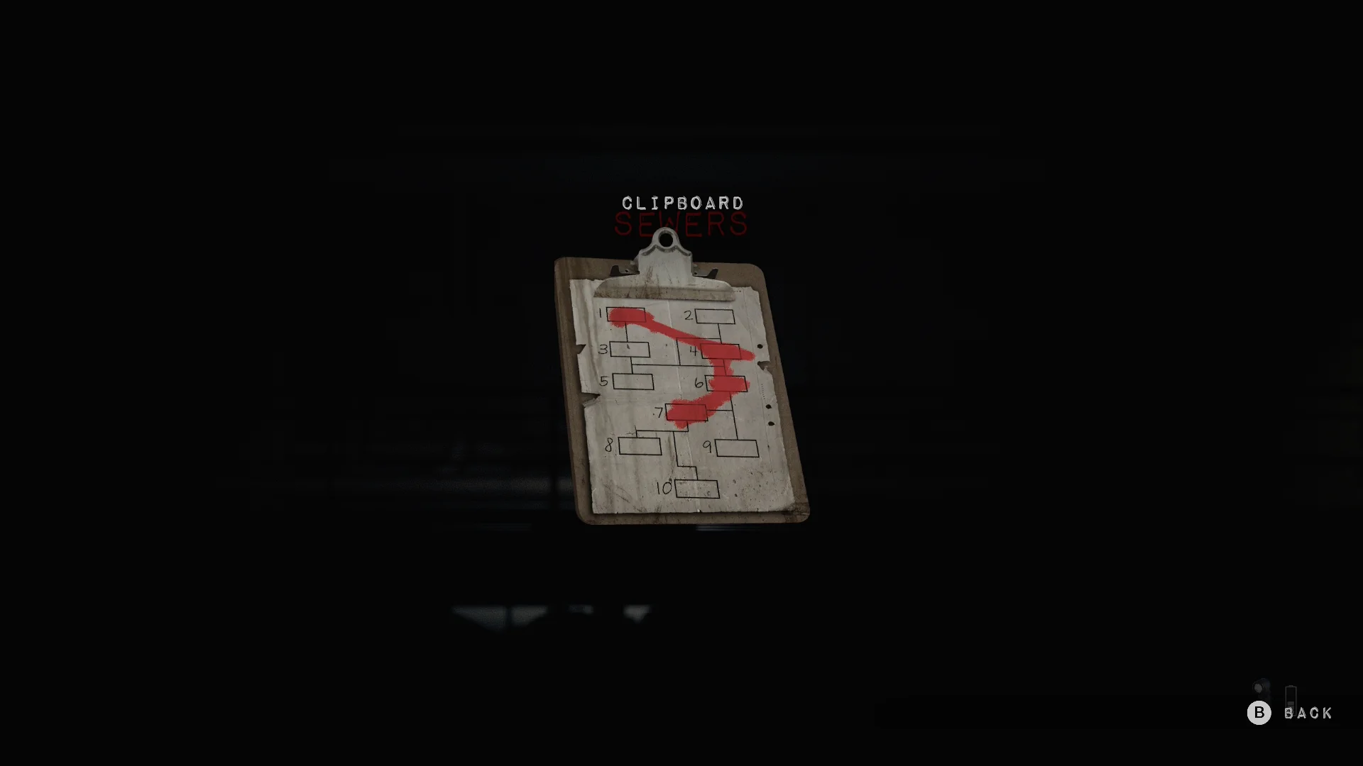 The clipboard: the red line runs 1, 4, 6, 7
