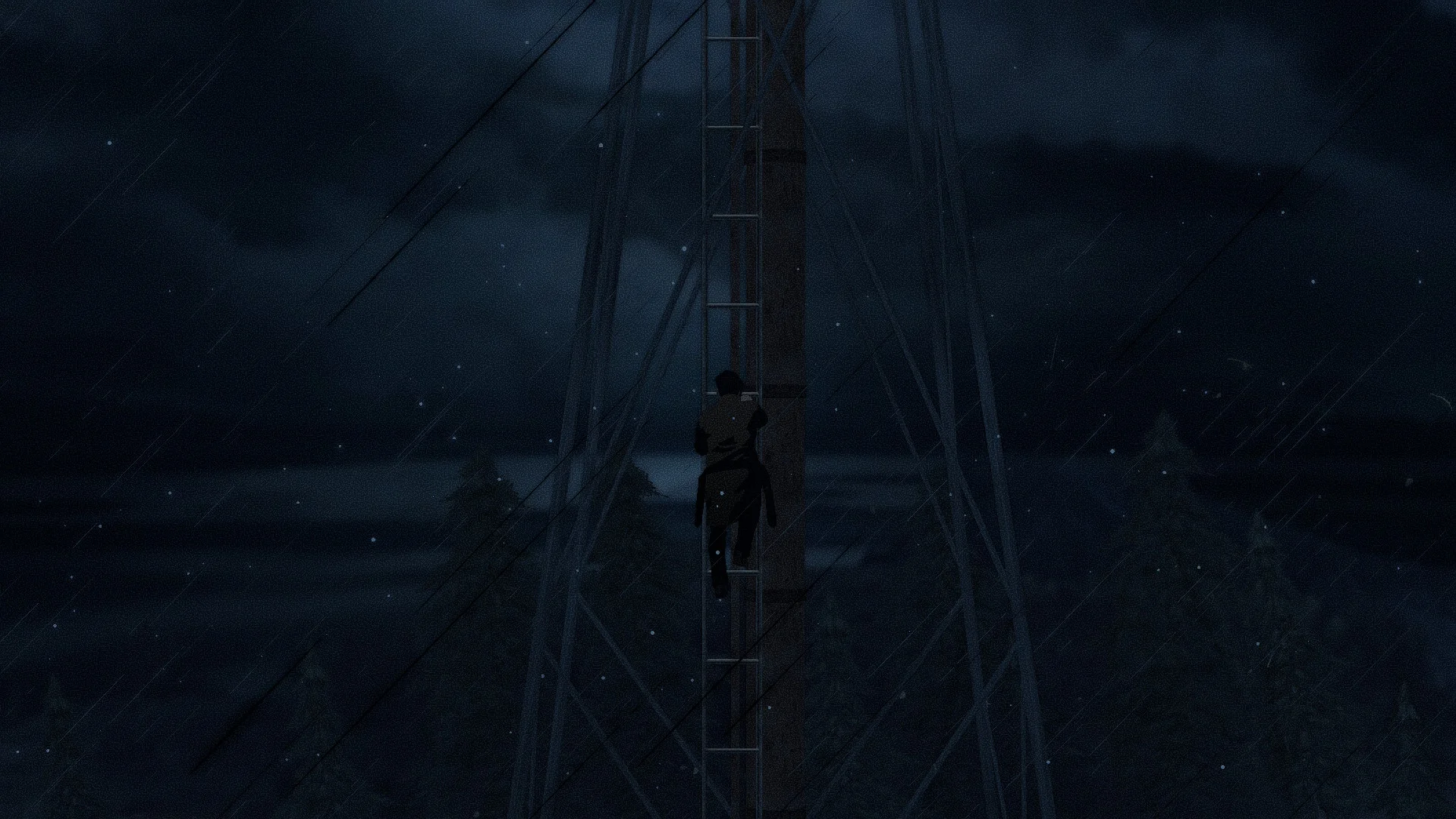 Climbing the antenna tower