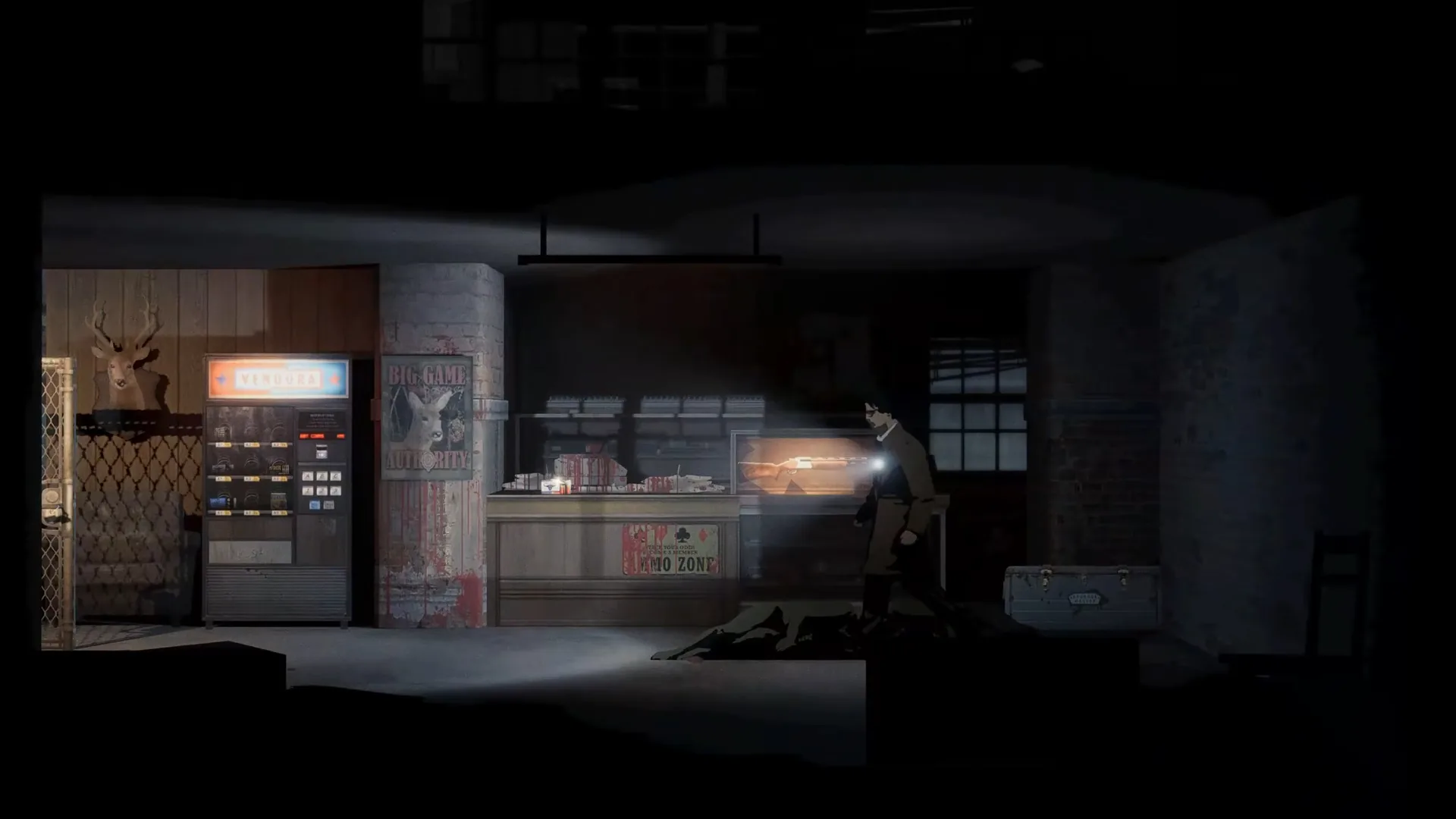 The Double Barrel Shotgun in the Ammo Zone cage