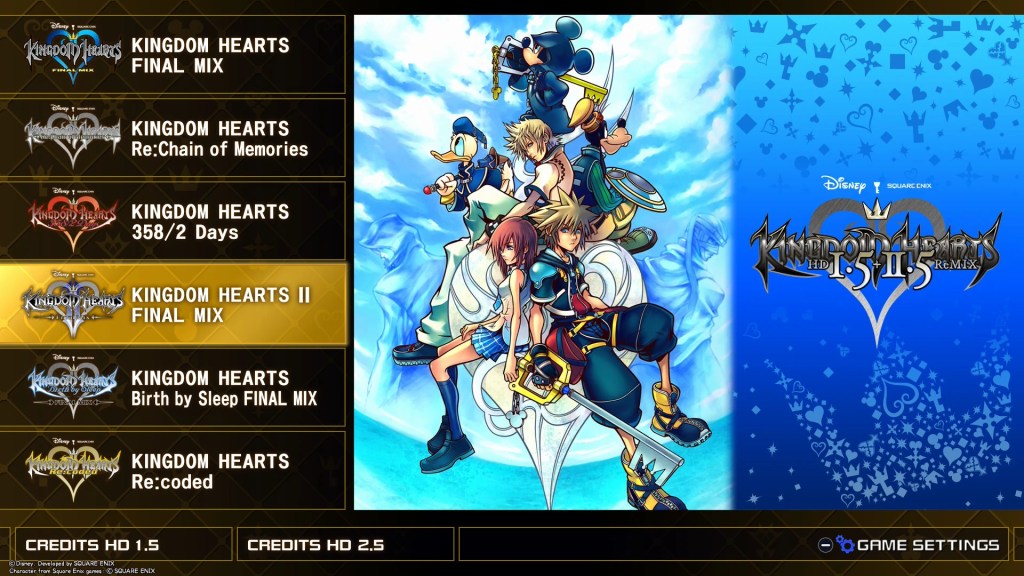 Game Menu Kingdom Hearts
